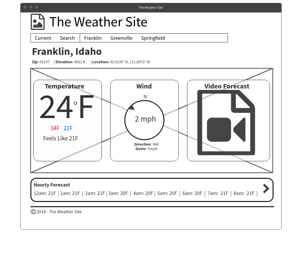 weather wireframe large screen