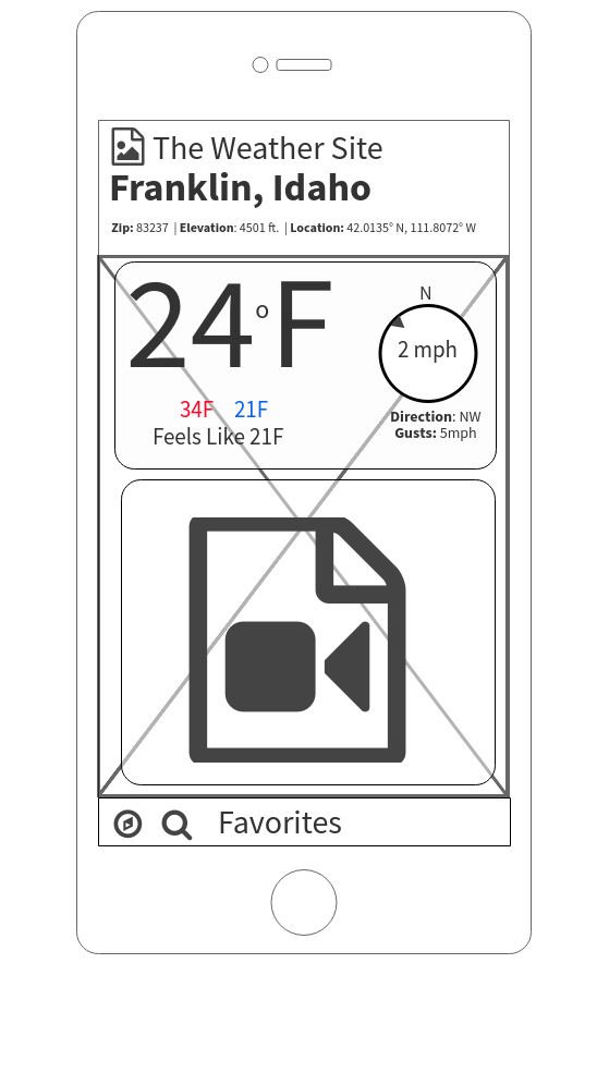 weather wireframe small screen